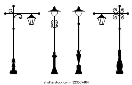 City street lanterns set