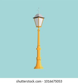 City street light, lights, lighting, lamp, lantern, lamppost, lamps electric, night, stand vector illustration flat style stylish object symbol icon