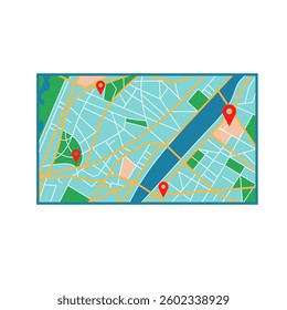 City street map. Travel-themed vector illustration elements
