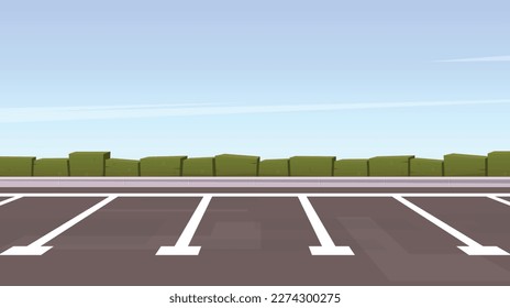 City street parking area landscape vector illustration