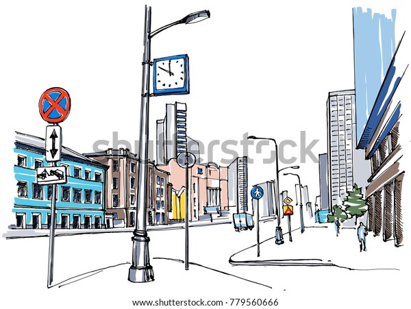 City street
sketch