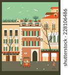 City street. Vector