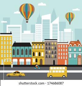 City Street. Vector