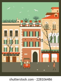 City street. Vector