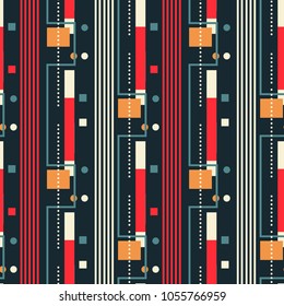 City streets flying seamless pattern. Suitable for screen, print and other media.