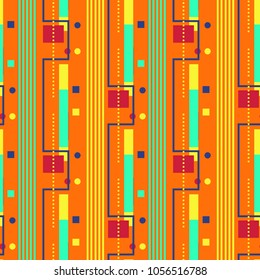 City streets flying seamless pattern. Suitable for screen, print and other media.