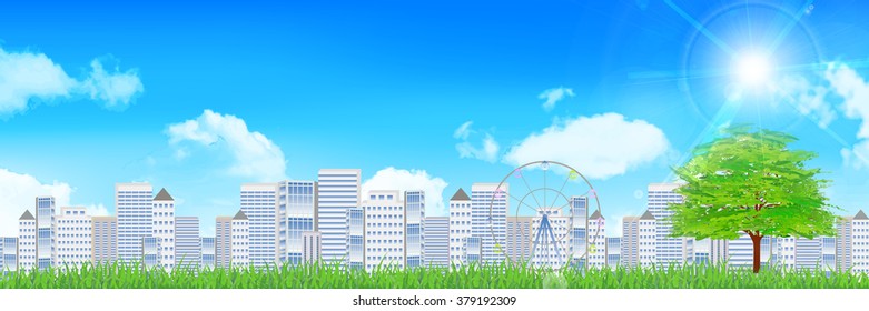 City streets tree background