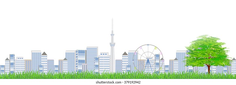 City streets tree background