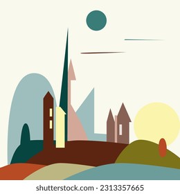 ciudad al estilo de abstracción