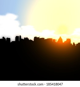 City sunset Vector illustration eps 10