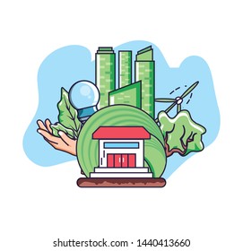 City and sustainability design vector ilustration