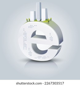 City of sustainable development vector illustration.