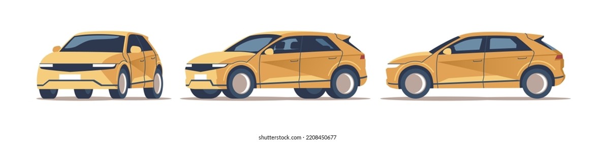 Ciudad aislada. Plantilla de vector de coche sobre fondo blanco.