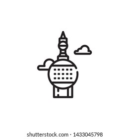 City symbol, tower vector icon