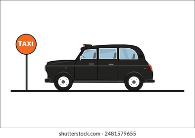 Taxi de la ciudad hermosa Ilustración vectorial para el uso.