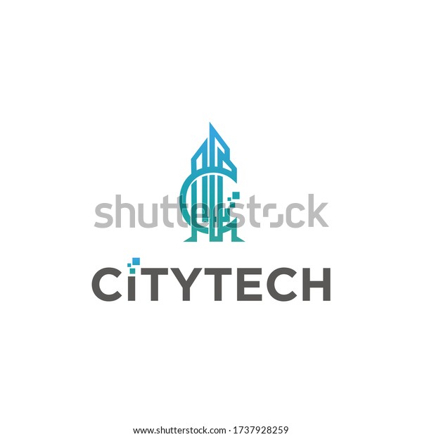 City Tech Logo Design Urban Vector Stock Vector (Royalty Free