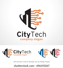 City Tech Logo Template Design Vector, Emblem, Design Concept, Creative Symbol, Icon