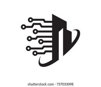 City Technology Logo Template Design Vector, Emblem, Design Concept, Creative Symbol, Icon