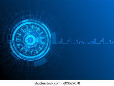 City of technology vector concept design