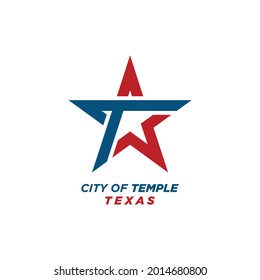 City Temple Texas Logo Design Map Stock Vector (Royalty Free ...