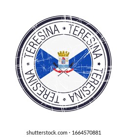 City of Teresina,  Brazil postal rubber stamp, vector object over white background