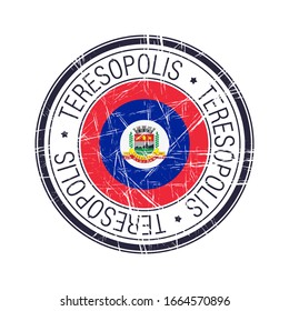 City of Teresopolis, Brazil postal rubber stamp, vector object over white background