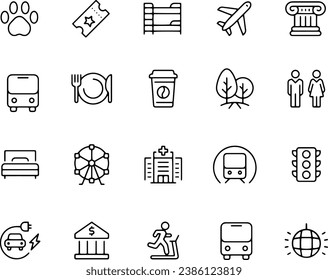 Diseño de vectores de iconos de línea delgada