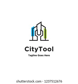 city tool logo icon vector
