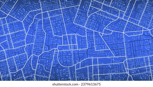 Vista superior de la ciudad. Vista desde arriba de los edificios del mapa. Vista desde arriba de los edificios del mapa. Vista detallada de la ciudad. Mapa turístico gráfico decorativo. Resumen de los antecedentes del transporte. Vector, ilustración.