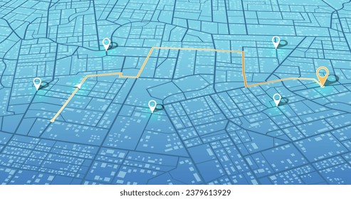 Vista superior de la ciudad. Vista desde arriba de los edificios del mapa. Vista desde arriba de los edificios del mapa. Vista detallada de la ciudad. Mapa turístico gráfico decorativo. Resumen de los antecedentes del transporte. Vector, ilustración.