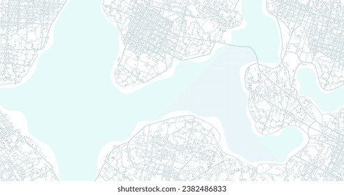 City top view. View from above the map buildings. View from above the map buildings. Detailed view of city. Decorative graphic tourist map. Abstract transportation background. Vector, illustration.