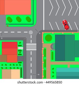 City top view, flat.suburb schematic,vector