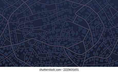 City top view. Gps map navigation to own house. View from above the map buildings. Detailed view of city. Decorative graphic tourist map. Abstract background. Flat style, Vector, illustration isolated