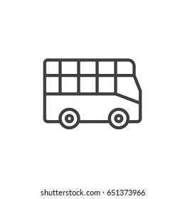 City tour bus line icon, outline vector sign, linear style pictogram isolated on white. Double decker symbol, logo illustration. Editable stroke. Pixel perfect