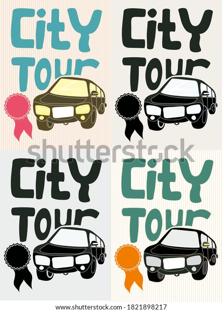 city tour\
car old banner for print wall\
decorations