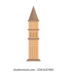 City tower icon flat vector. Landscape building. Skyline tower isolated