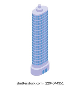 City tower icon. Isometric of city tower vector icon for web design isolated on white background