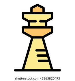 City tower icon outline vector. German building. Festival beer color flat