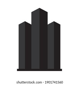 city towers icon over white background, silhouette style, vector illustration