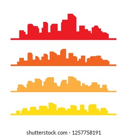 City town building silhouette. Simple cityscape art design symbol background vector 
