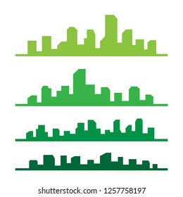 City town building silhouette. Simple cityscape art design symbol background vector 