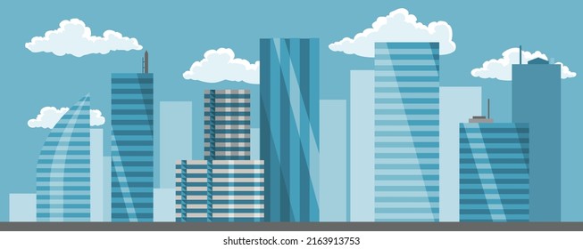 City Town Lanscape Concept Buildings Background Stock Vector (Royalty ...