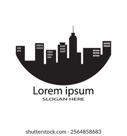 City or town logo. Building logo, construction industry icon. Vector illustration