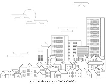 City town metropolis architecture buildings skyline downtown urban landscape background panorama sky 