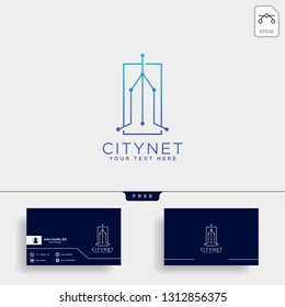 city or town network connection logo template vector illustration