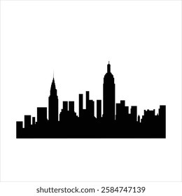 City, town silhouette. Vector design. 