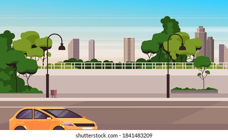 City town street road transportation concept. Vector flat graphic design illustration