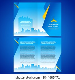 City town tower theme Brochure design template blue color