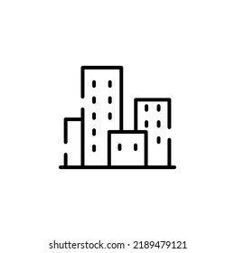 City, Town, Urban Dotted Line Icon Vector Illustration Logo Template. Suitable For Many Purposes.