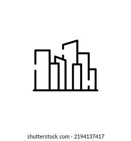 City, Town, Urban Dotted Line Icon Vector Illustration Logo Template. Suitable For Many Purposes.